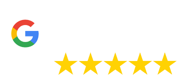 white google business review badge