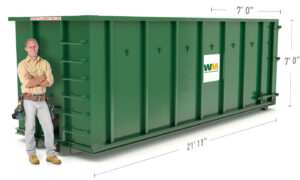 How tall is a 40 yard dumpster?