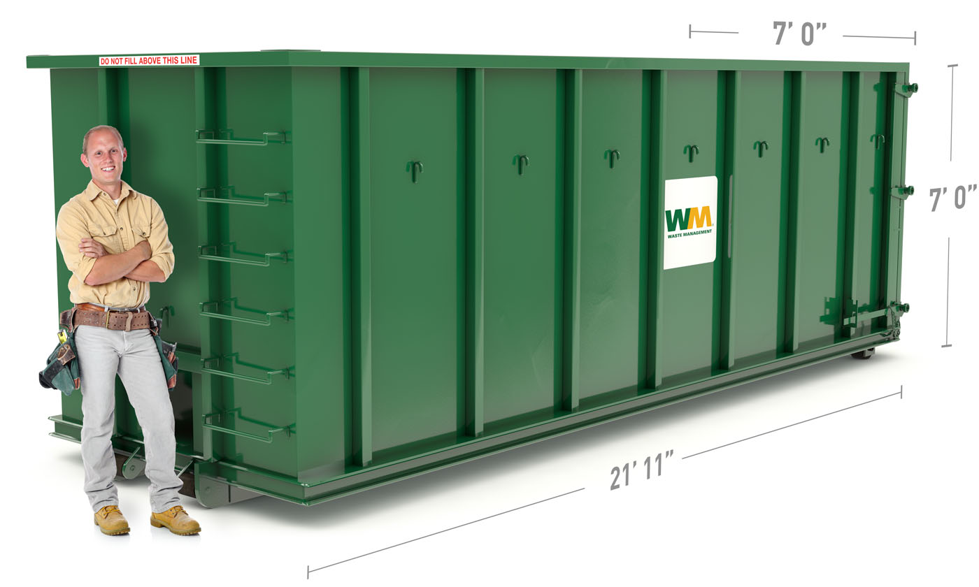 How tall is a 40 yard dumpster?