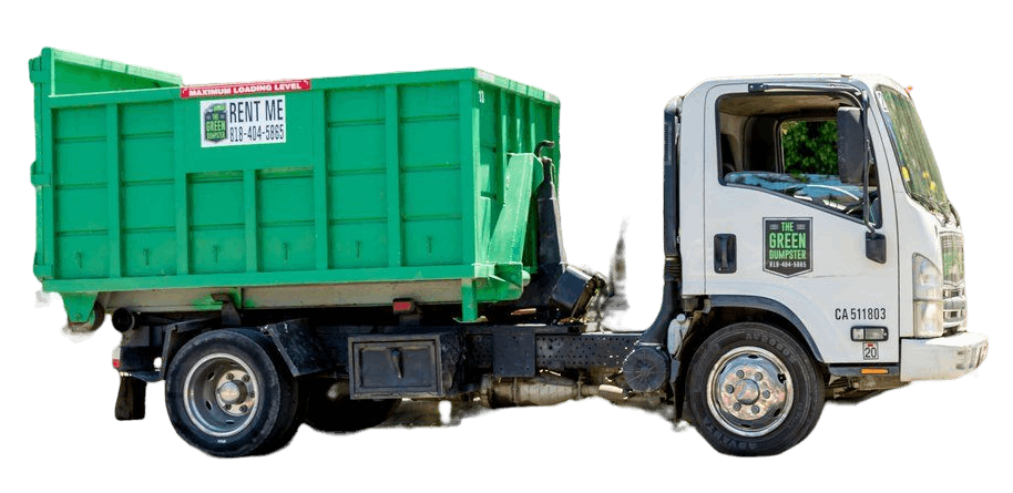 green dumpster truck